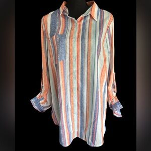 Striped Button-Up Shirt